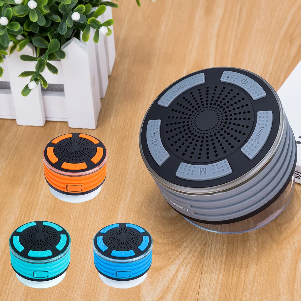 

Portable Wireless Bluetooth Speakers with FM Radio Shower Speaker IPX7 Suction Cup music speaker IP67 certification Waterproof 7