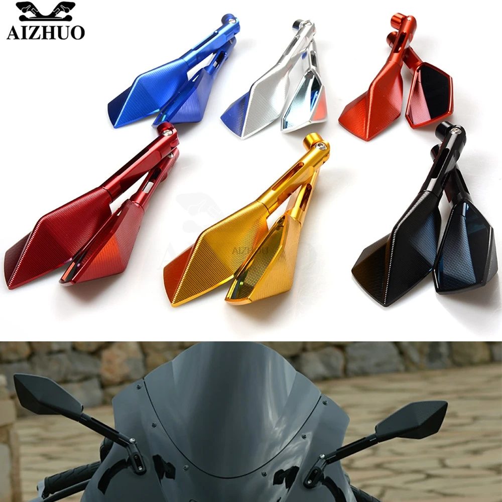 CNC Aluminum Motorcycle Rearview Mirrors Glass Rear View Side Mirror for kawasaki z250sl z300 yamaha r15 r25 r3 2007 2012 2015