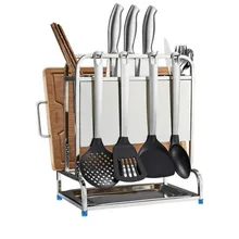 Бытовая 304 нержавеющая сталь Многофункциональные кухонные подвесные стеллажи кухонный нож разделочная доска крышка полка для хранения ZP3261650