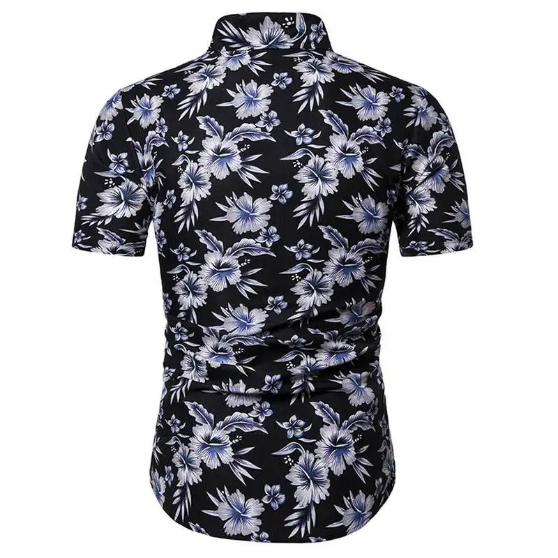 Мужская рубашка Летний стиль с принтом Пляжная гавайская рубашка мужская повседневная гавайская рубашка с коротким рукавом camisa masculina мужская рубашка