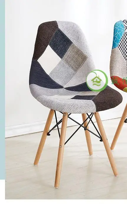 Обеденный стул для приема переговоров кресло современный простой 100 ткань из цельного дерева креативный скандинавский художественный стул - Цвет: style 3.