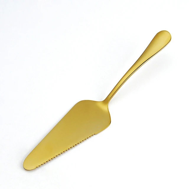 304 из нержавеющей стали для пиццы нож для сыра сливочного масла нож для выпечки и лопатка для торта столовая посуда кухонная утварь - Цвет: Golden