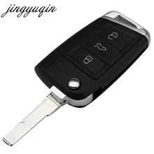 Jingyuqin-coque de clé pliante, boîtier de clé télécommande sans clé, pour VW Golf 7 GTI MK7, Skoda Octavia A7