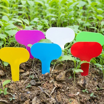 

200 Pcs Plastic T-type Garden Tags Ornaments Plant Flower Label Nursery Thick Tag Markers for Plants Garden Decoration