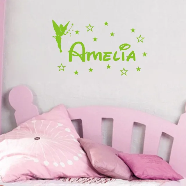 Newest Art Wall Sticker Nursery Room Decor Personalized Custom Baby Newest Art Wall Sticker Nursery Room Decor Personalized Custom Baby Name Mural Tinkerbell Wallpaper