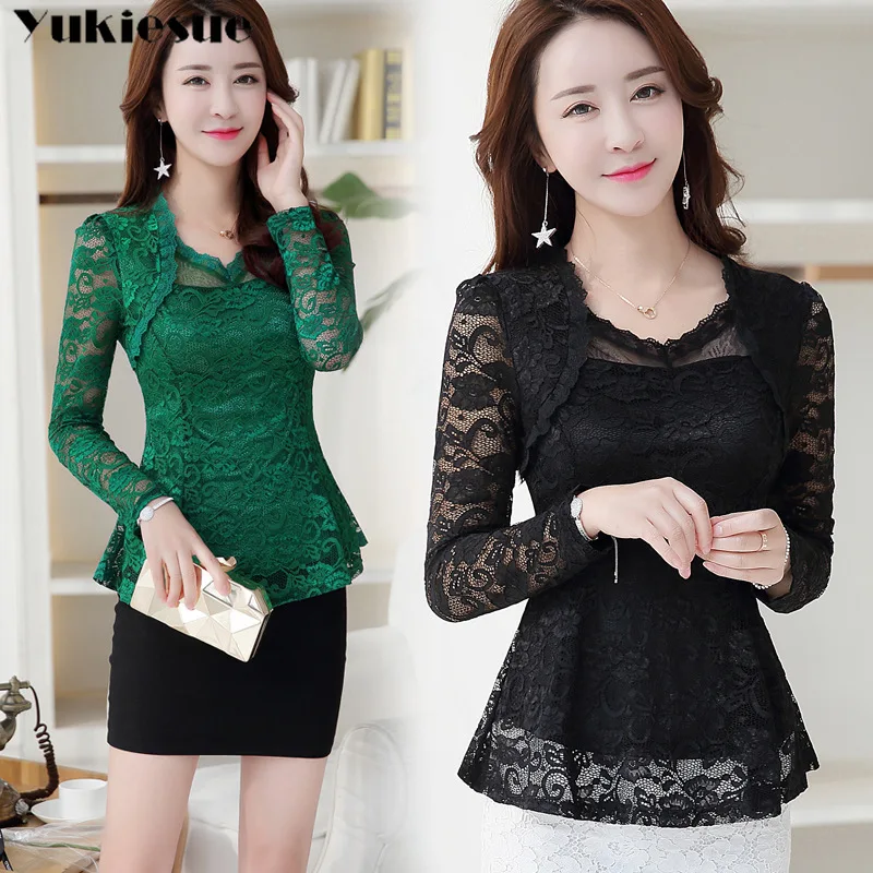 

2019 summer OL offical blouses women tops long sleeve lacle women blouse shirt blouses shirt women shirts blusas Plus size