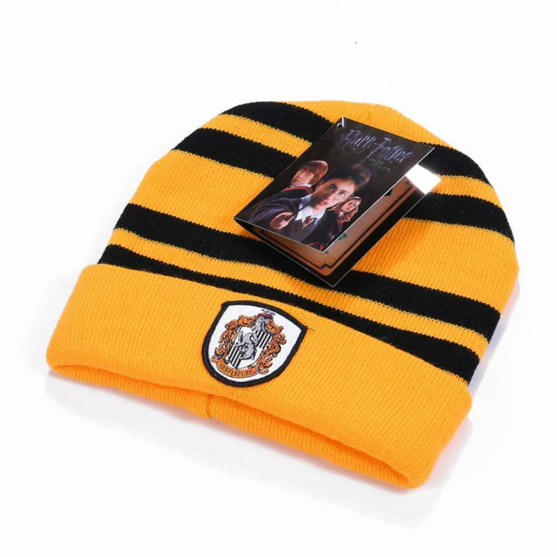 Зимняя теплая шапка Harri Potter значок Гриффиндор Слизерин Hufflepuff Ravenclaw шерстяные