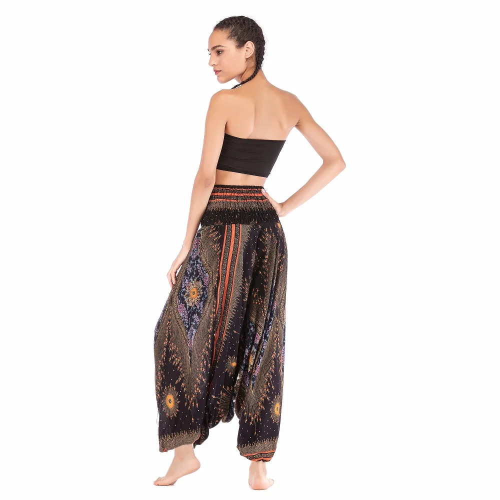 Big Peacock Eye Black gold Jumpsuit harem pant BPEJ002 (6)