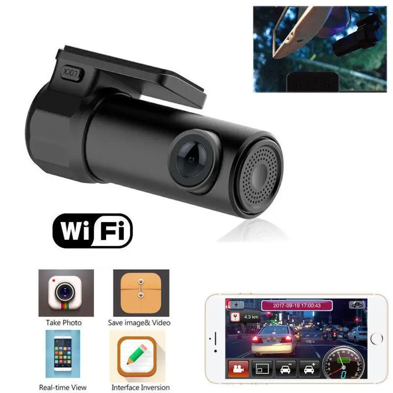 170 Degree HD Mini 1080P Wifi Car DVR Camera Video Recorder Dash Cam Auto Driving Recorder Night Vi