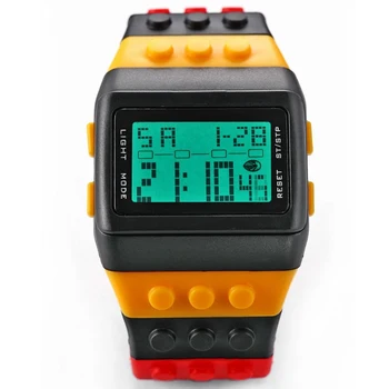 

Wholesale5pcs*Rainbow Rubber LCD Digital Alarm Black Case Sport Watch