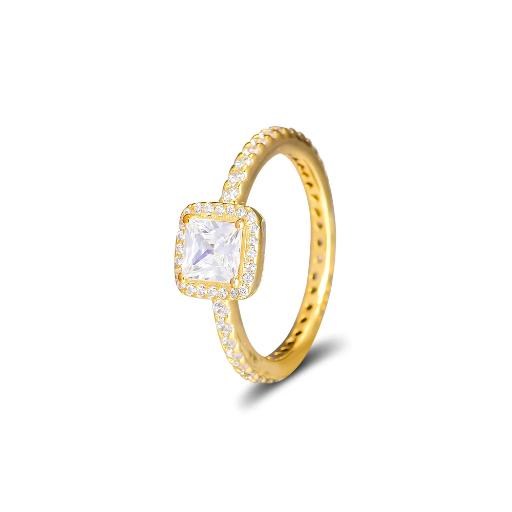 

Timeless Elegance Square Rings 100% Authentic Sterling-Silver-Jewelry For Women Wholesales Free Shipping