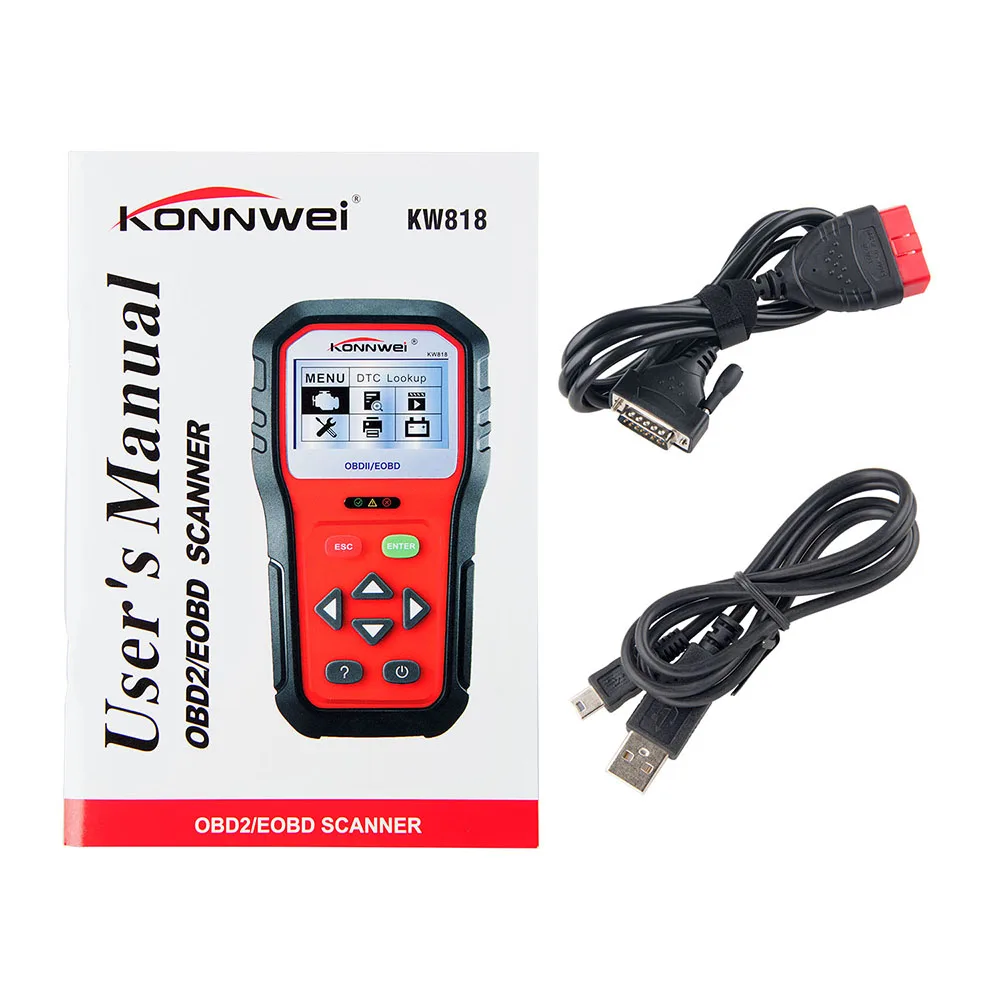 Считыватель кодов KONNWEI KW818 OBDII инструмент для диагностики двигателя автомобиля