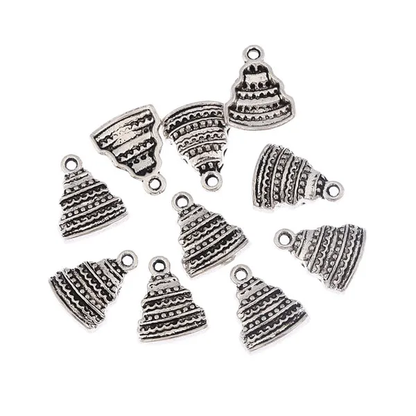 

Fashion Plated Tibetan Silver 3 tiers wedding birthday cake charms Pendants For Necklace DIY Jewelry making 12x13mm 30pcs