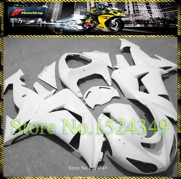 2006 2007 ZX10R all brilliant white pure Body Kit Fairing For Kawasaki Ninja ZX-10R 06 07 AAA ZX 10R | Автомобили и мотоциклы