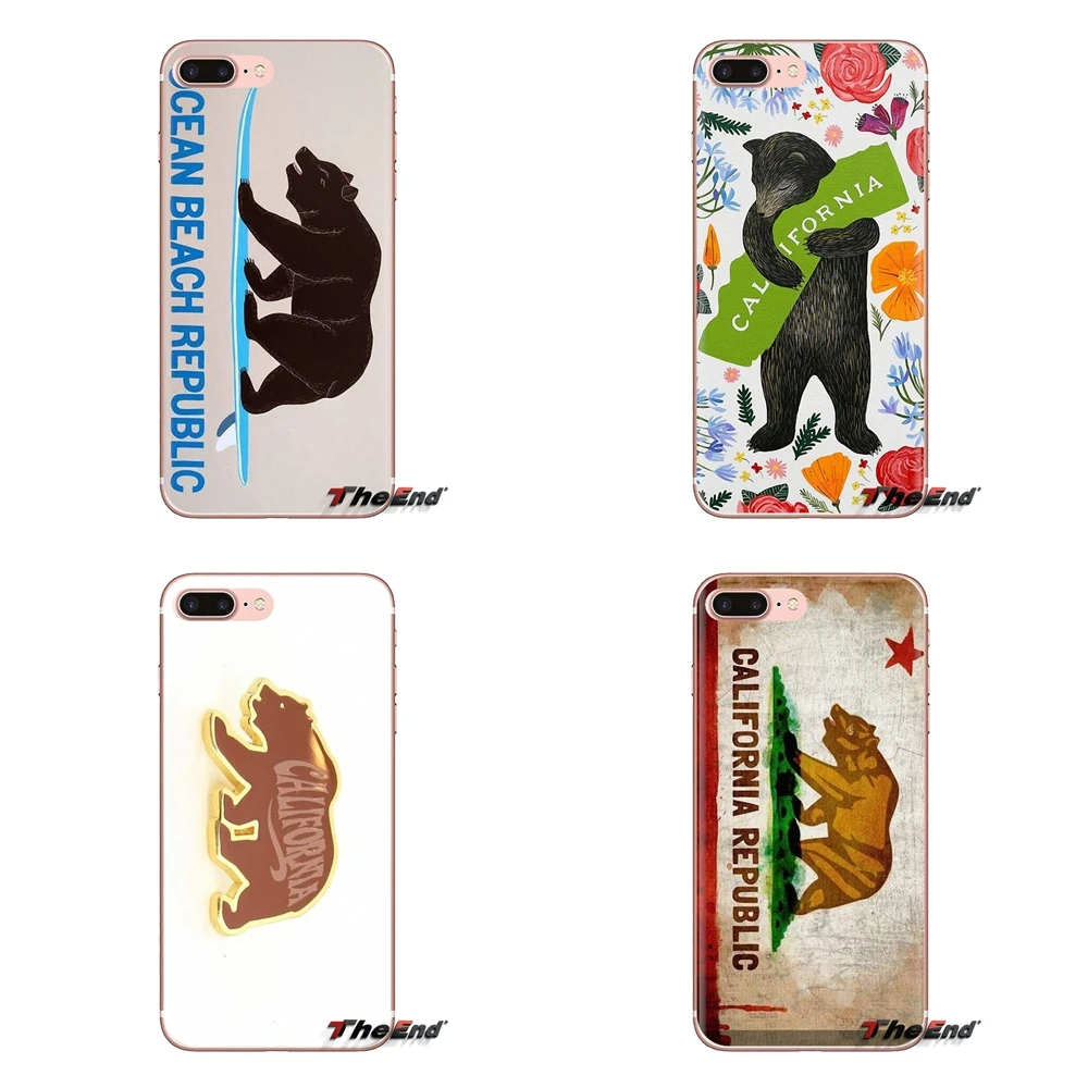 

California Republic State Bear Flag For Huawei Mate Honor 4C 5C 5X 6X 7 7A 7C 8 9 10 8C 8X 20 Lite Pro Transparent TPU Skin Case