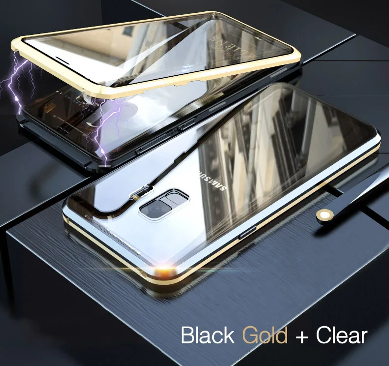 LUPHIE 360 Полный Магнитный чехол для samsung Galaxy S9 S8 Plus Note 9 передний задний стеклянный чехол для samsung Note 8 9 Магнитный чехол s