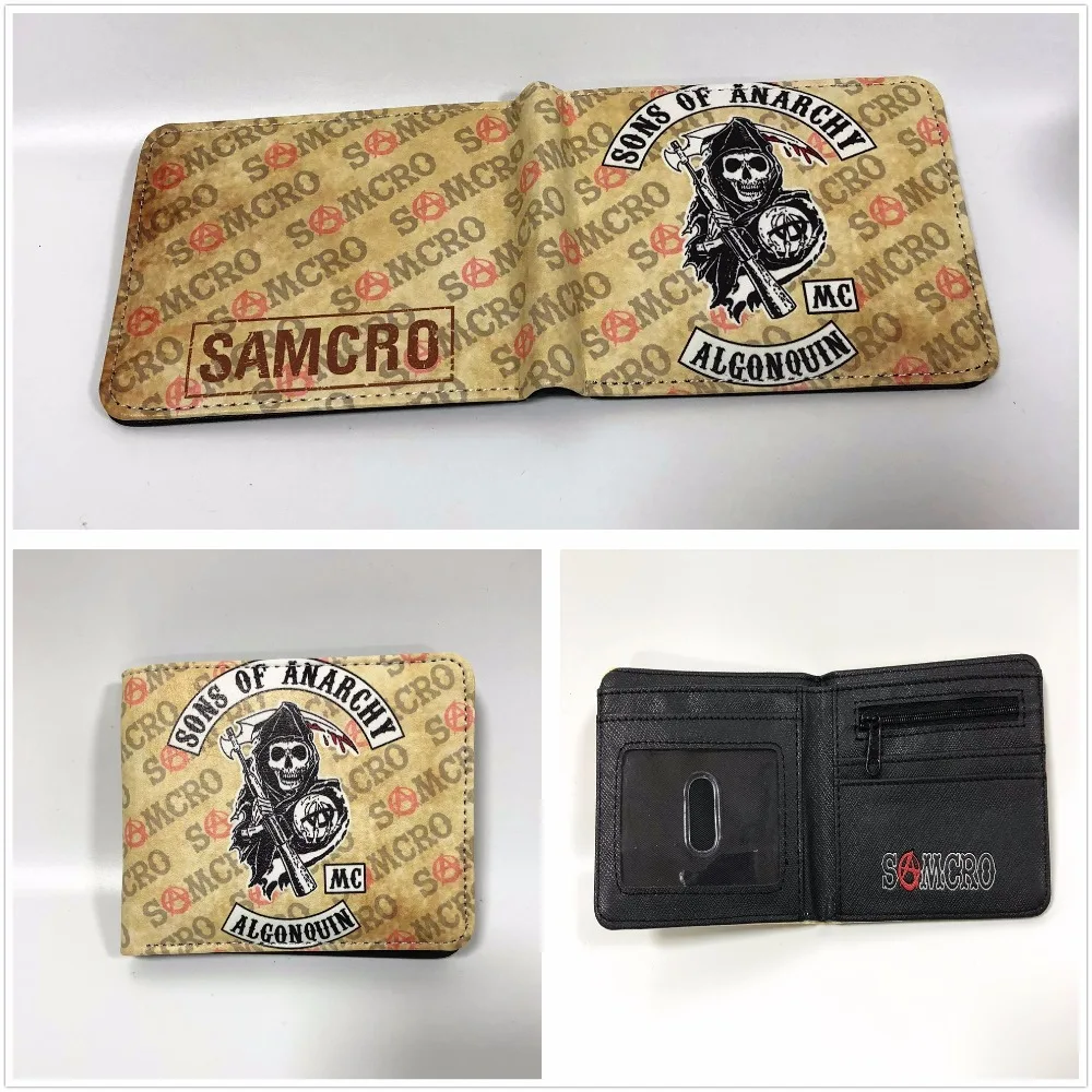 

Fashion movie Series SAMCRO Wallets unisex short leather wallet Sons of Anarchy wallets W839Q