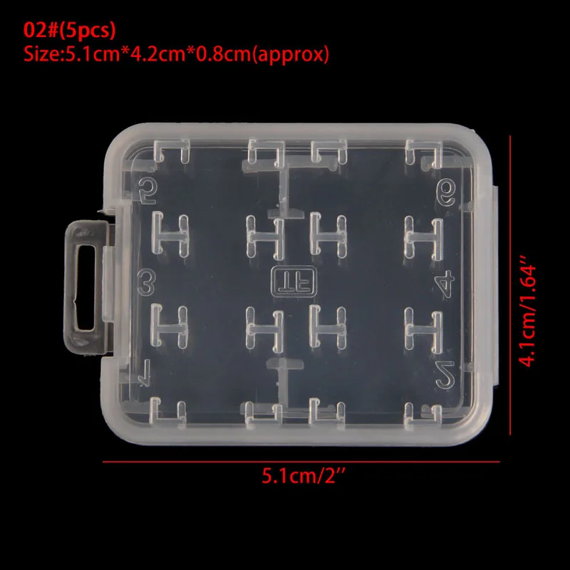 10 шт. пластиковый прозрачный стандартный SD SDHC чехол для карт памяти держатель коробка для хранения