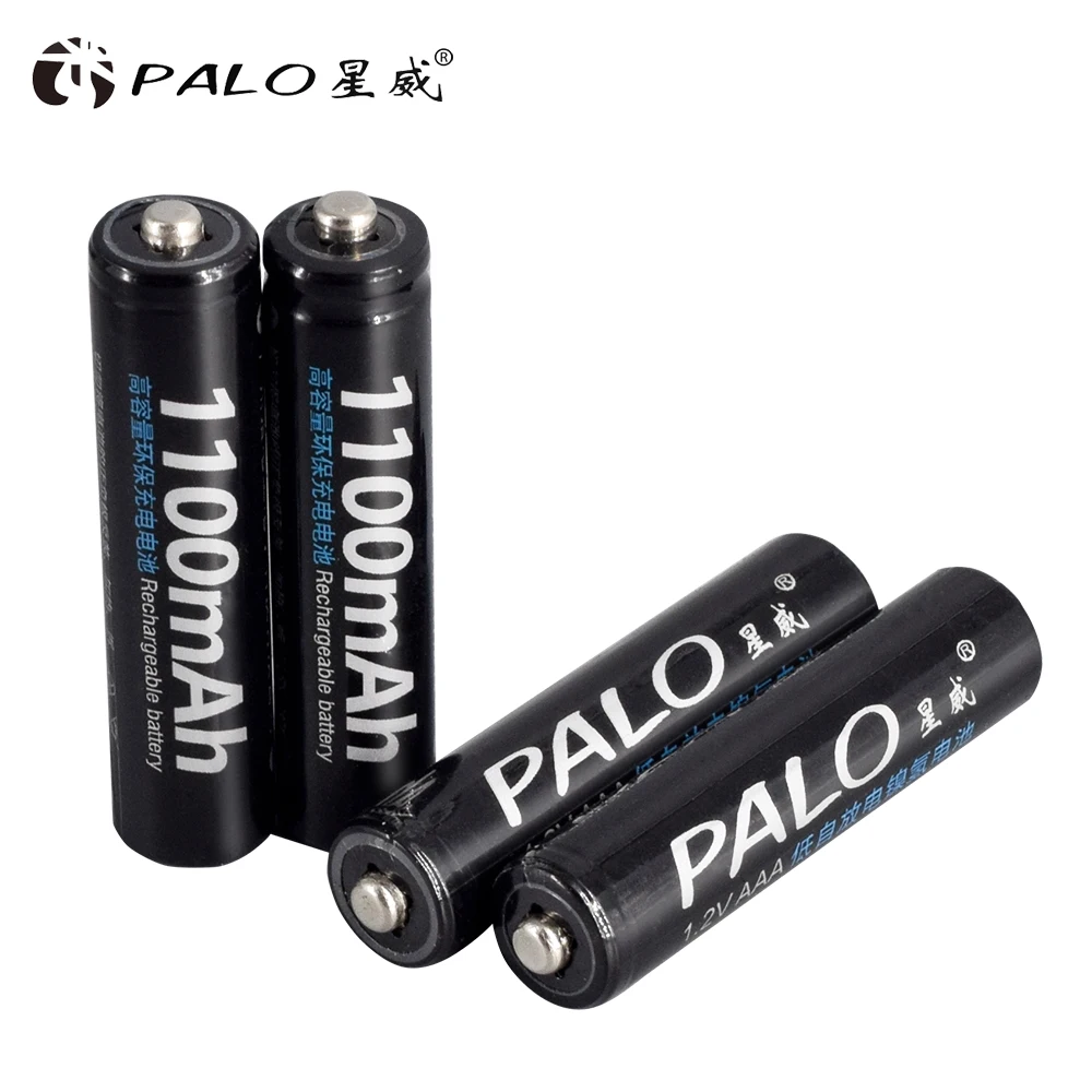 PALO 1100mAh 1,2 V Ni-MH AAA аккумуляторная батарея aaa аккумуляторная батарея с ЖК-дисплеем смарт-зарядное устройство