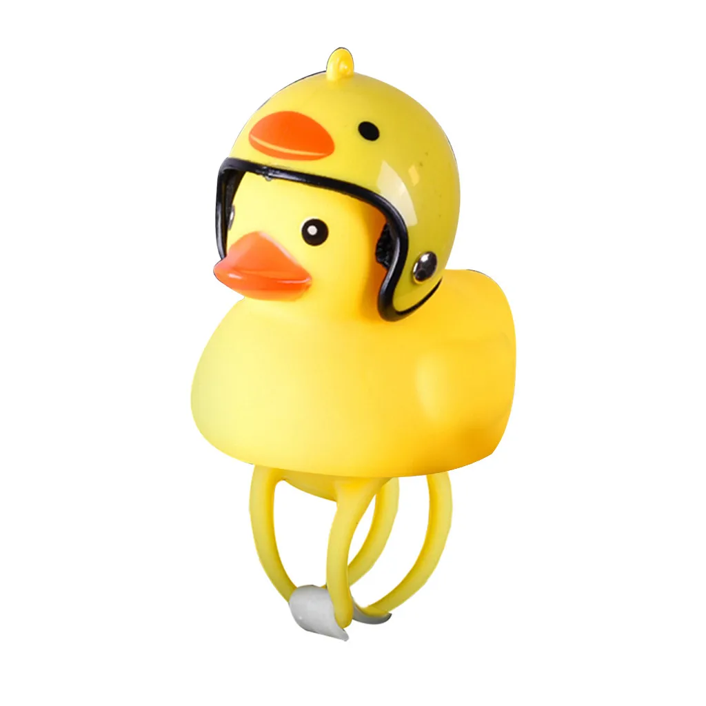 Sale Funy Animal Bicycle Light Cartoon Little Yellow Duck Helmet Head Light Shining Duck Bicycle Bells Handlebar Accessories 2.46 24