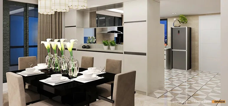 India Project Fresh White PVC Modern Kitchen Funiture