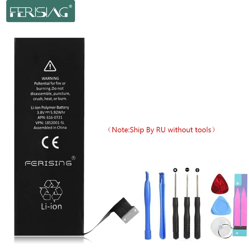 

2019 New 100% Original FERISING Phone Battery For iPhone 5S 5C Capacity 1560mAh Repair Tools 0 Cycle I5s Replacement Batteries