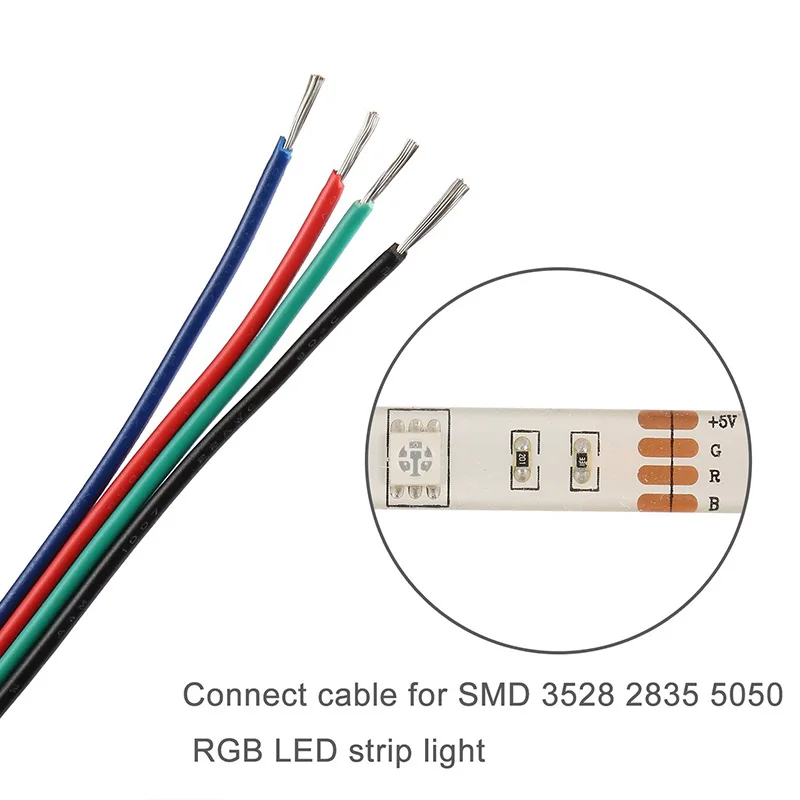 2pin 3pin 4pin 5pin 22AWG светодиодный соединитель удлинитель Кабель для WS2812 WS2811 SK6812 APA102 WS2801 5050 3528 RGB/RGBW Светодиодные ленты