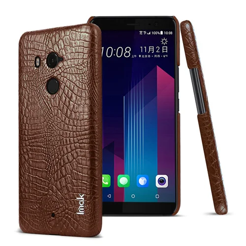 Чехол Imak Для HTC u11 Plus, жесткий чехол для телефона из искусственной кожи для HTC u11 Plus, модный противоударный чехол 6,0 дюйма - Цвет: Коричневый