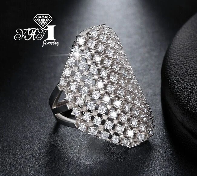YaYI Jewelry Fashion Princess Cut 4.7 CT White Zircon Silver Color Engagement Rings wedding Rings Party Rings