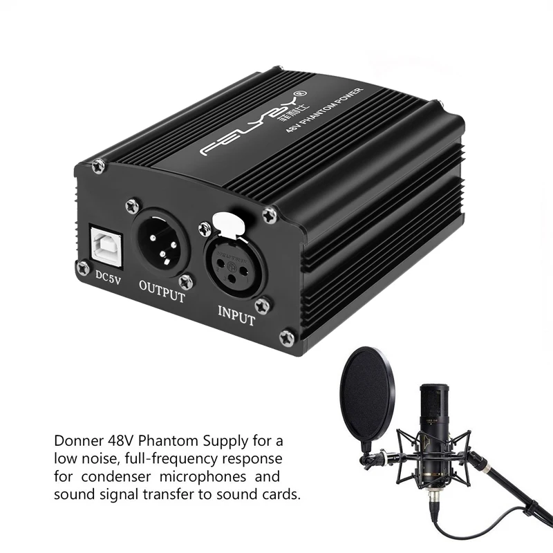 Профессиональный BM800 микрофон webcast запись внешняя звуковая карта+ фантомный набор питания еды