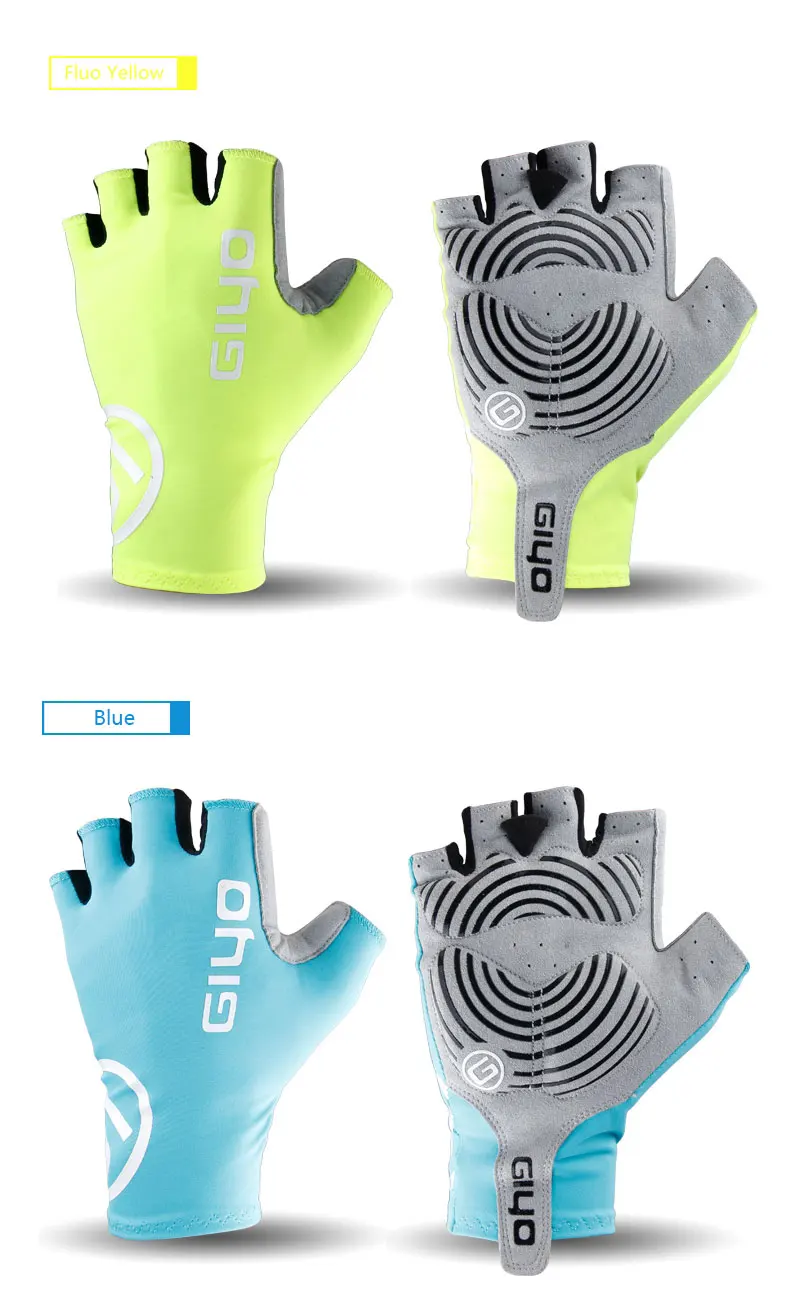 GIYO S-02 перчатки для езды на велосипеде с полупальцами из лайкры эластичные велосипедные перчатки для защиты рук Дышащие варежки длинные манжеты на запястье