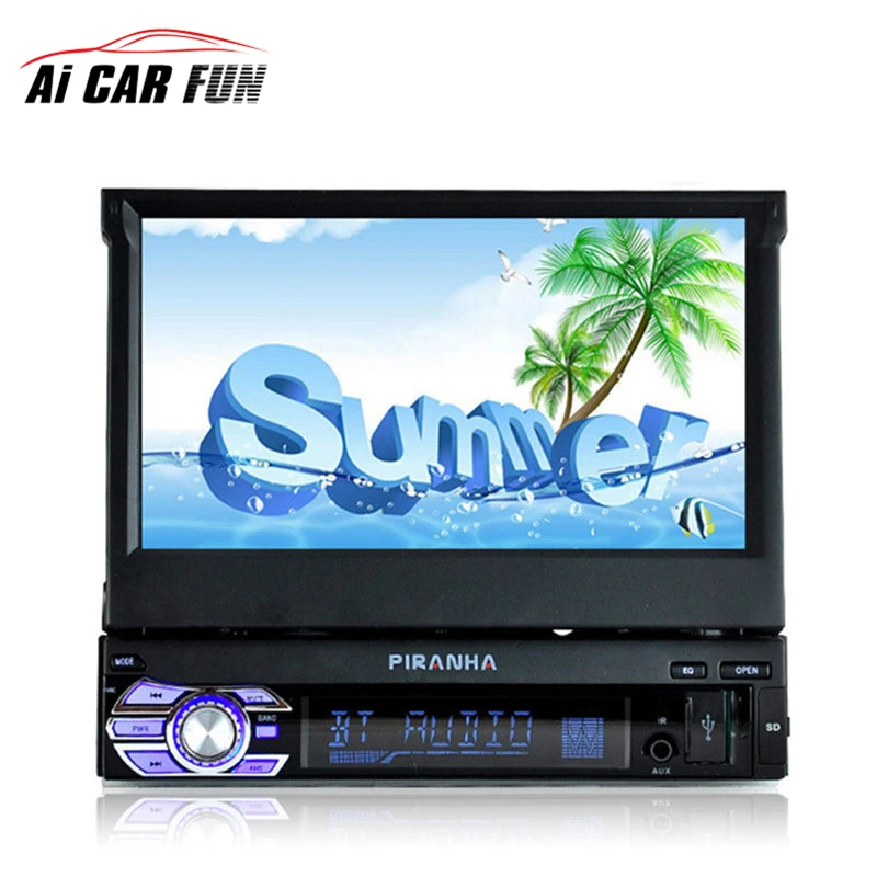 

1Din 7 inch HD Digital Display Retractable Screen Car MP4 MP5 Player Stereo FM transmitter Car Audio Radio Support Rear Camera