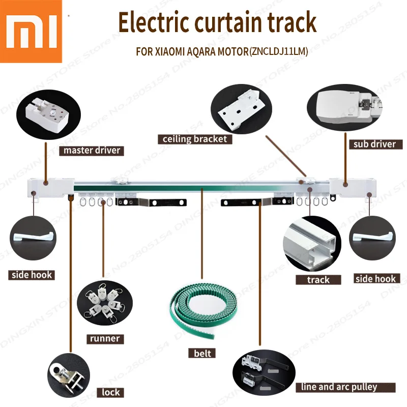  Electric Curtain track for Xiaomi aqara /Dooya KT82/DT82 motor Customizable Super Quite for smart h