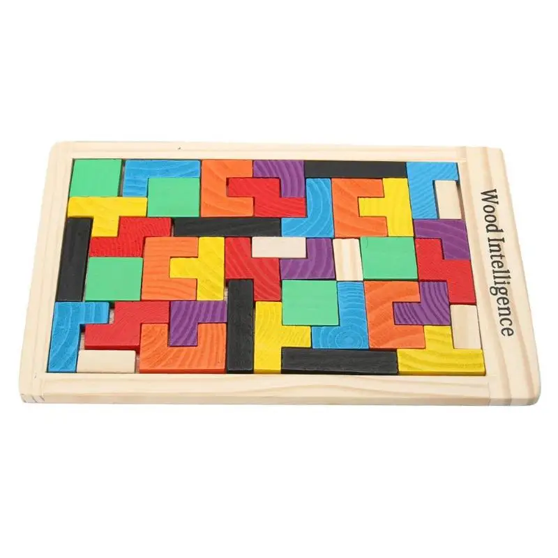 3D головоломка игрушка деревянная Tangram головоломка детская игрушка Дошкольное воображение интеллектуальная развивающая детская игрушка Красочная доска