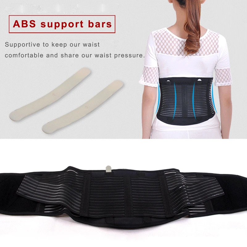 Tcare Waist Lower Back Brace Support Belt Stabilizing Lumbar with Dual Adjustable Straps for Office