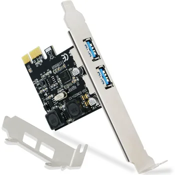 

Super Fast 2 Ports USB 3.0 5Gbps PCI Express PCI-E 1X Expansion Card Self-Powered For Desktop PC Windows XP, 7, Vista, 8, 10