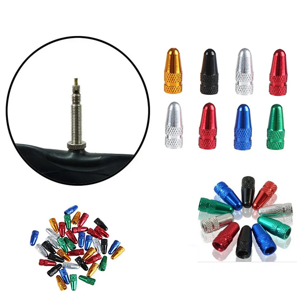 2pcs Aluminum Alloy Bicycle Bike Tire Valve Caps Dust Covers Presta Valve Cap colorful cool Bike