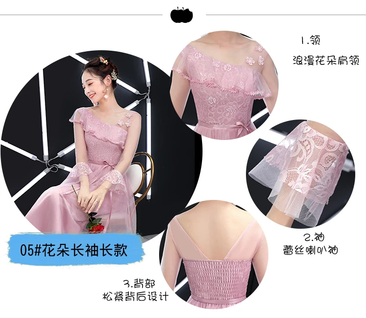 Vestidos de festa vestido longo para casamento Новый шифон Румяна Розовый платья серого цвета для подружек невесты Дешевые Свадебное платье