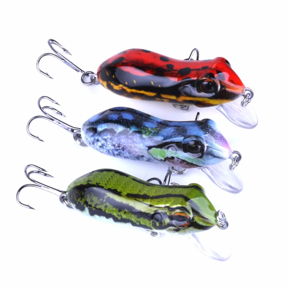 New 1pcs Hard Plastic Frog Fishing Lure Floating Bait Isca Crankbait