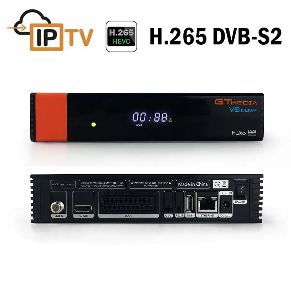 

GtMedia V8 NOVA SUPER Digital H.265 DVB-S2 satellite Receiver Decoder Built-in wifi WEB IPTV Cccam DLNA Youtube Auto Biss vu Key