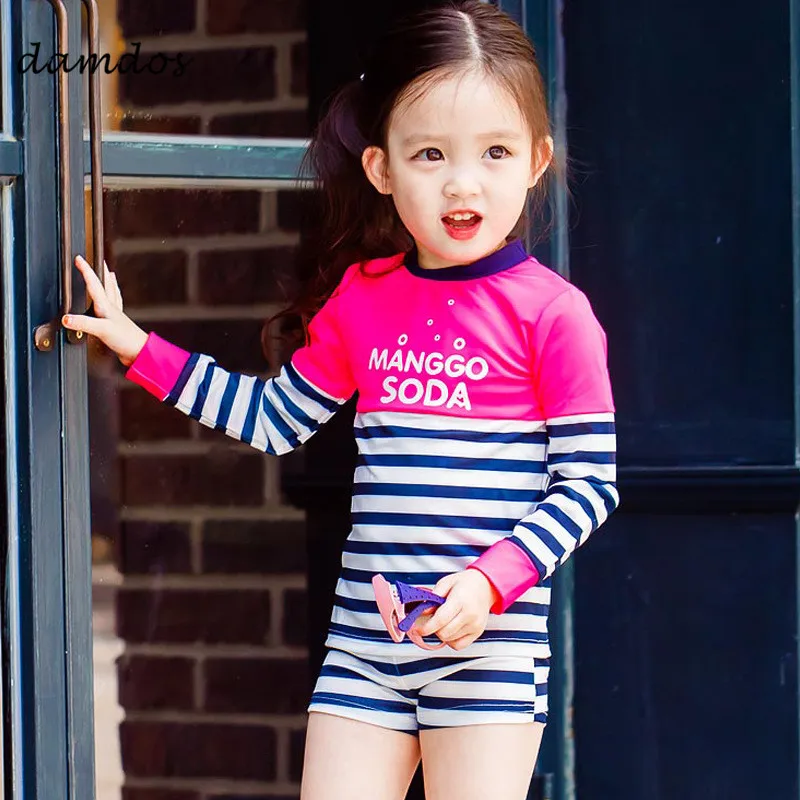 

Bikini 2019 Kid's Swimwear Boys Girls Swimsuit Boys Summer Clothes Children Beach Dress Long Sleeves Sunscreen Boys Bathing Suit