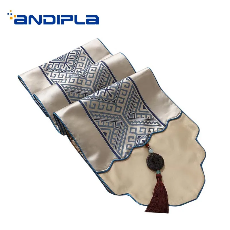 Chinese Style Bed Flag Table Runner Vintage Pattern Cloth Dinner Pad Office Tea Ceremony Accessories Long Mats Decoration Art | Дом и сад