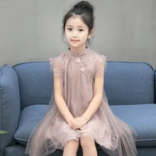 Платье принцессы с цветочным рисунком для девочек; летние платья для девочек на свадьбу и День рождения; сетчатый Детский костюм без рукавов; одежда для подростков