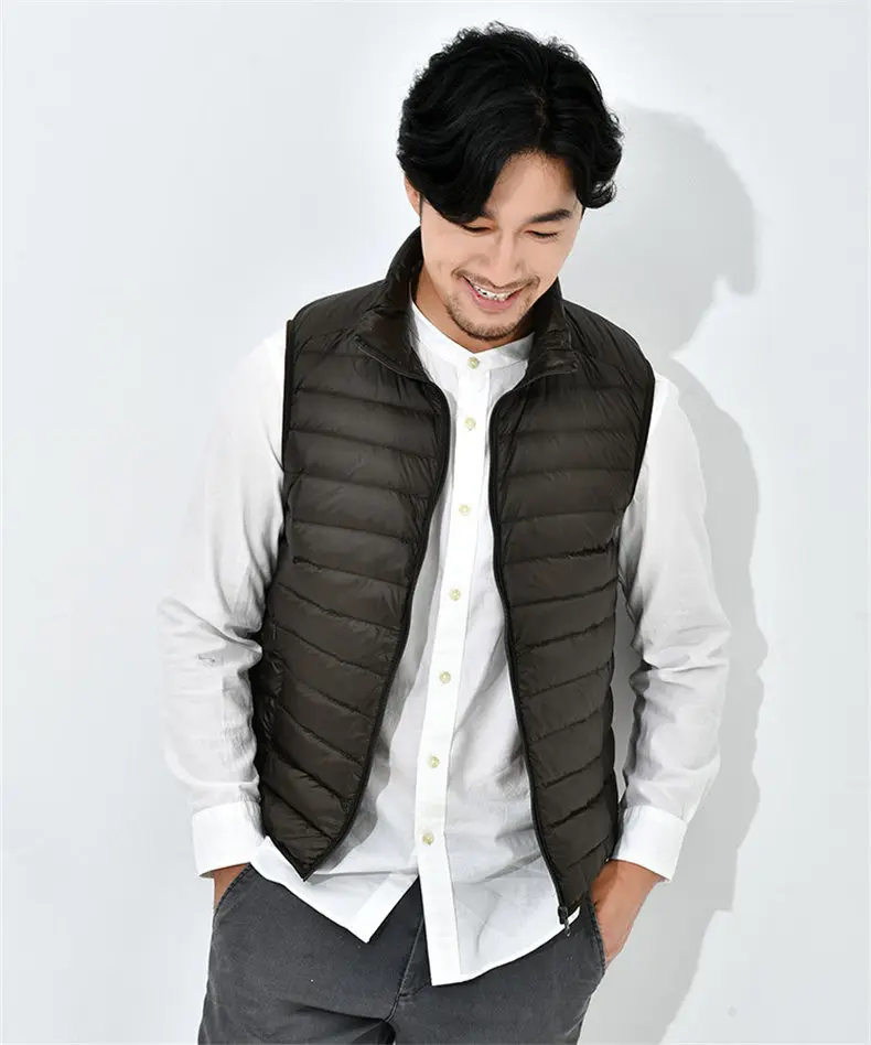 8Colors Winter Autumn 90% White Duck Down Vest Men Keep Warm Male parka Sleeveless Coat Man Muls Brand Cothing Feather Outwear-14
