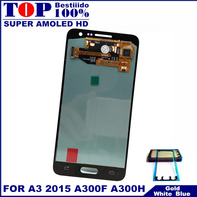 Для Samsung Galaxy A3 2015 A300 A3000 AMOLED ЖК-дисплей с сенсорным экраном дигитайзер мобильный