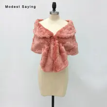 Зимний теплый Искусственный мех свадебные Болеро и накидки для женщин Имитация кролика рекс Мех животных Свадебные Платки палантины Для женщин Болеро Пальто Свадебные аксессуары