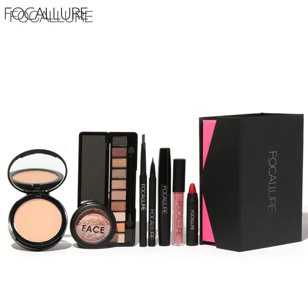

FOCALLURE 8Pcs/Set profesional Makeup Set Kits lipsticks Blusher Eyeliner Mascara Women Lady Cosmetic make up set