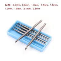 טונגסטן פלדה 6pcs נגרות נתב Bit ווד כלים גַיֶצֶת טונגסטן סגסוגת פלדה זית אמבר חריטה גילוף סכין End Mill צאנז (2)