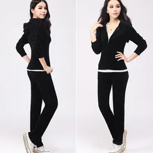 Для женщин Марка Бархатные костюмы, велюр Женские комплекты, спортивные костюмы, толстовки и Штаны