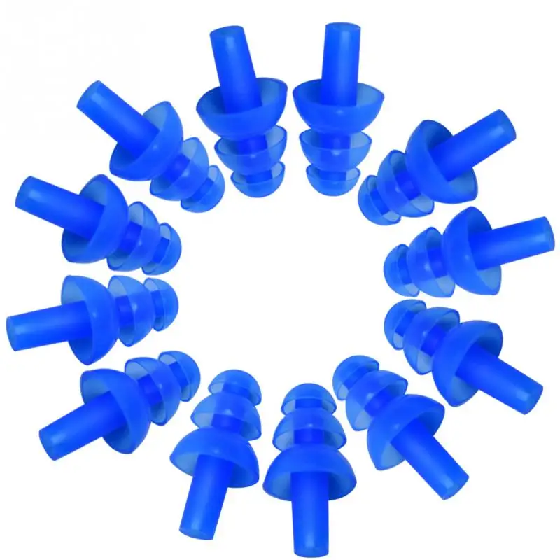 

6 Pair Professional Waterproof Silicone Swimming Ear Plugs Anti-noise Soft Ear Plug for Adult Kid Diving Surfing